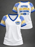Women's V-neck off-shoulder short-sleeved T-shirt