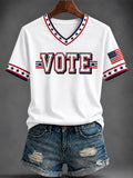 Women's VOTE Printed V-neck T-shirt