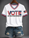 Women's VOTE Printed V-neck T-shirt