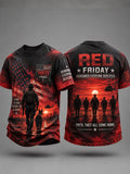 Men's Red Friday Printed Casual T-Shirt