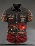 Men's Red Friday Printed Casual Shirt