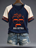 Women's Chicago Football Lover Da Coach Legend Printed T-shirt