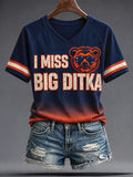 Women's Chicago Football Lover Da Coach Legend Printed T-shirt
