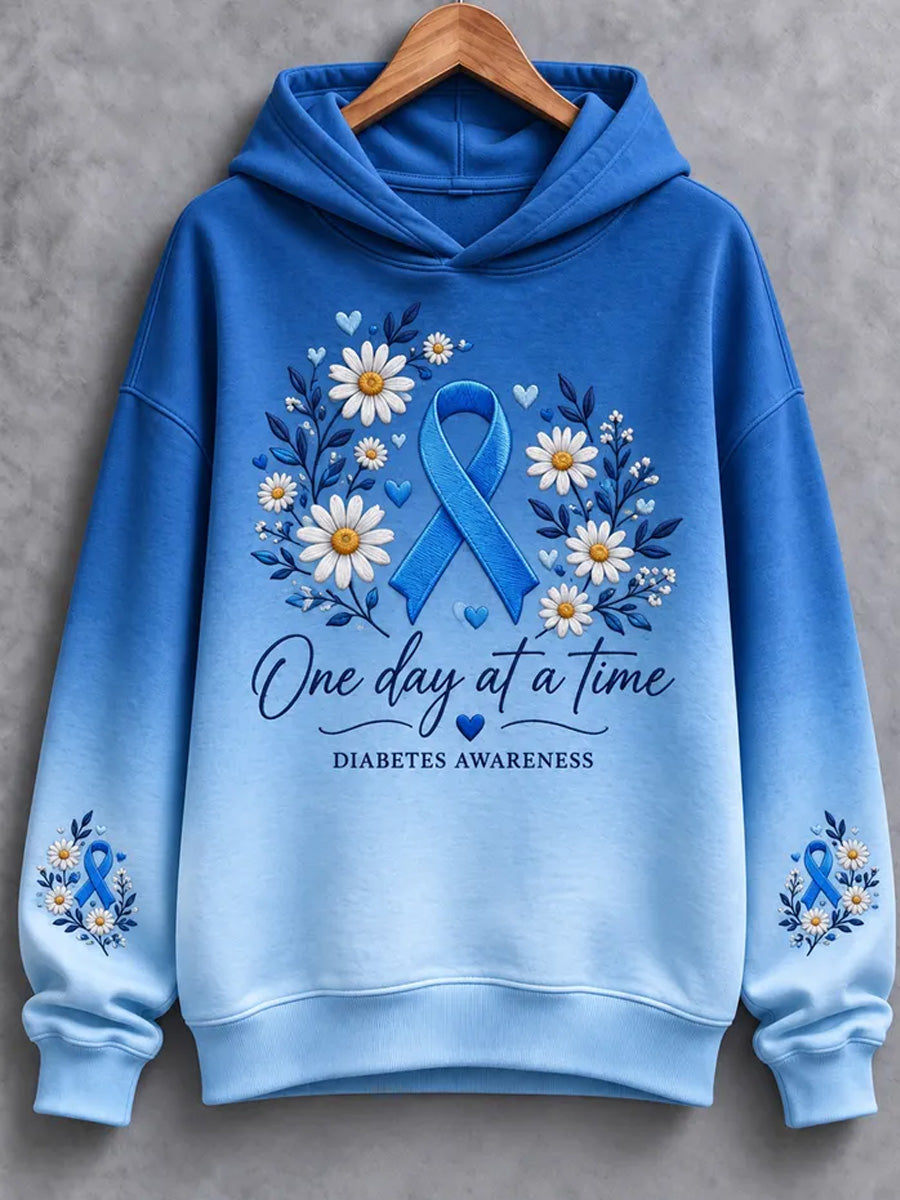 Women's Diabetes Awareness Print Sweatshirt