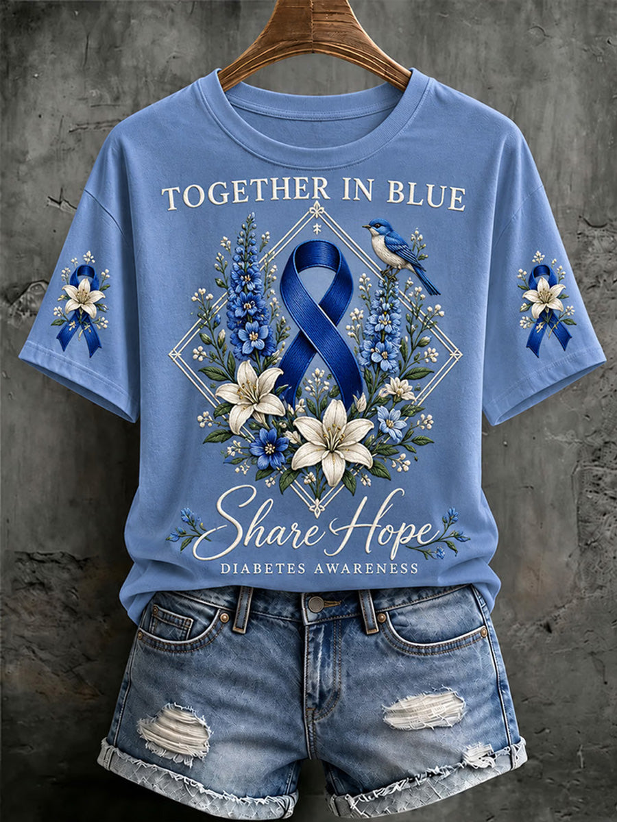 Women's Diabetes Awareness Print Tee