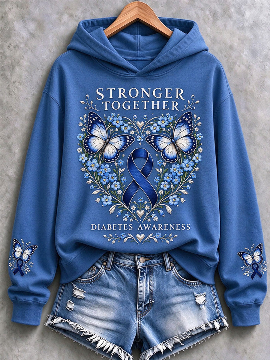 Women's Diabetes Awareness Print Sweatshirt